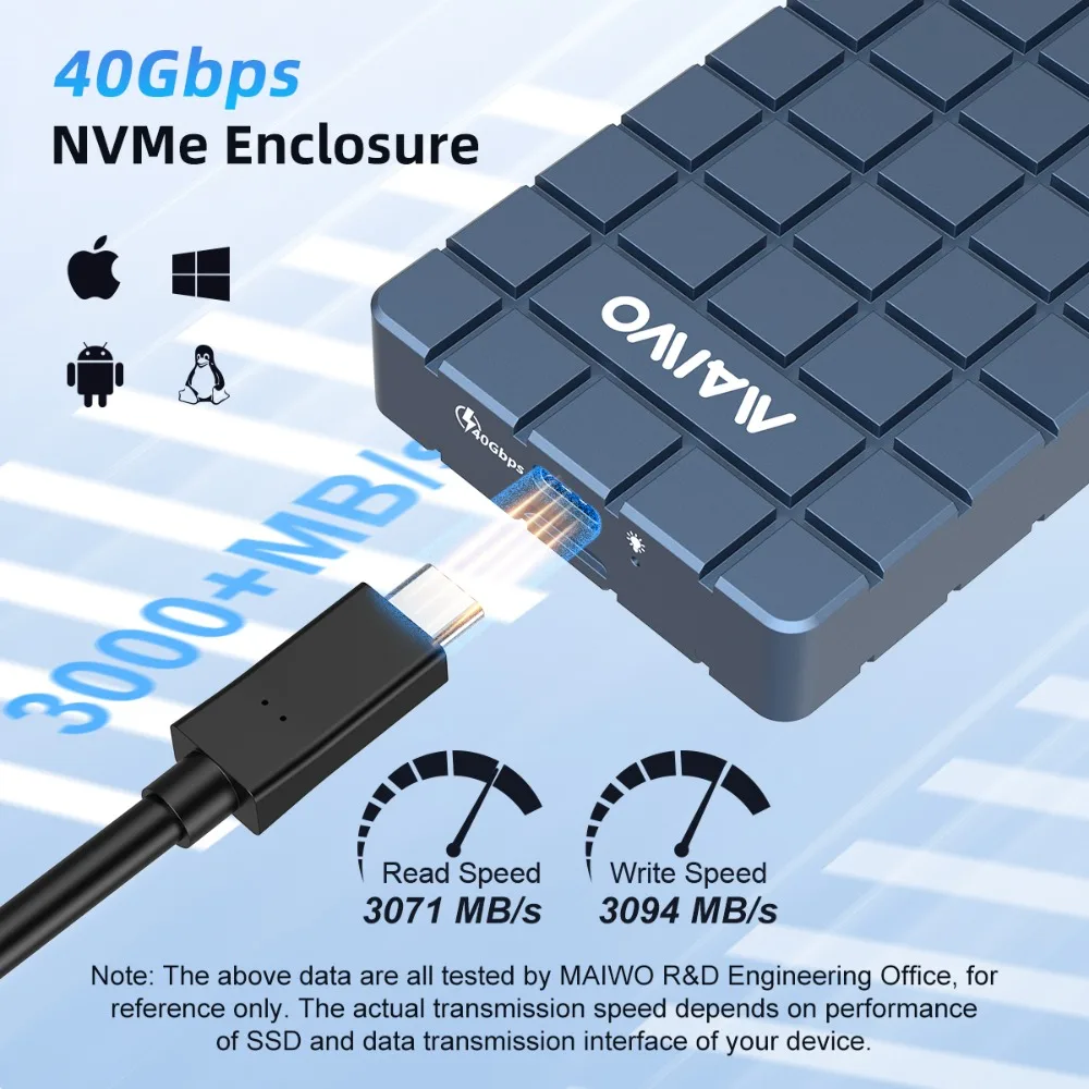 MAIWO-حافظة محرك أقراص صلبة خا - مراجعة Usb4 40Gbps External Ssd 8Tb وسعره