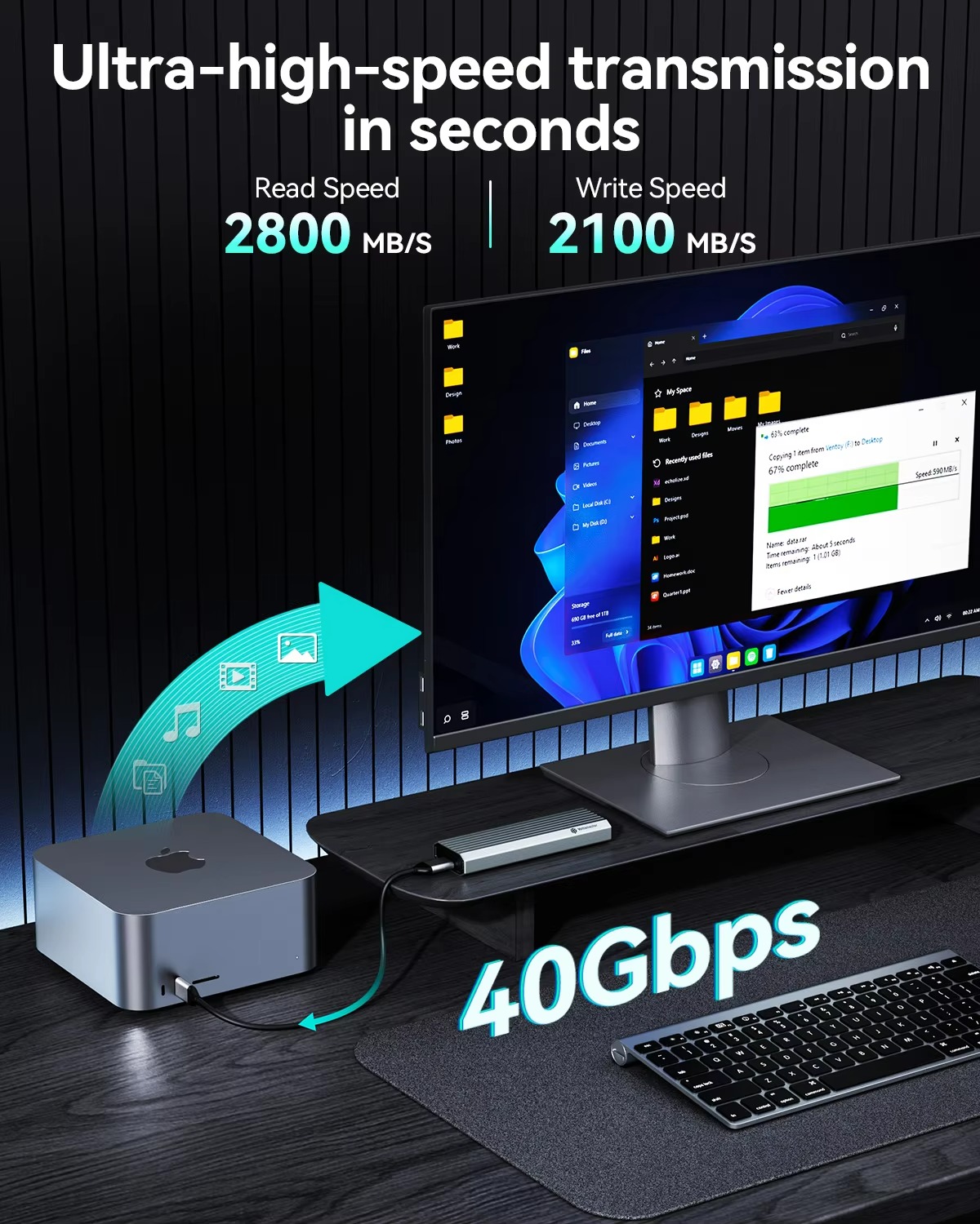 علبة قرص صلب خارجي يوتاماستر 4 - مراجعة Usb4 40Gbps External Ssd 8Tb وسعره